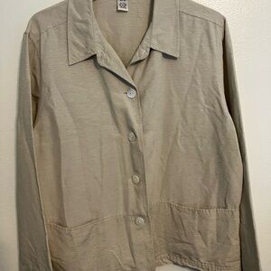 Linden hill 100%silk Women's Light Tan Utility Jacket